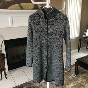 High Neck Sweater Jacket Wool Blend